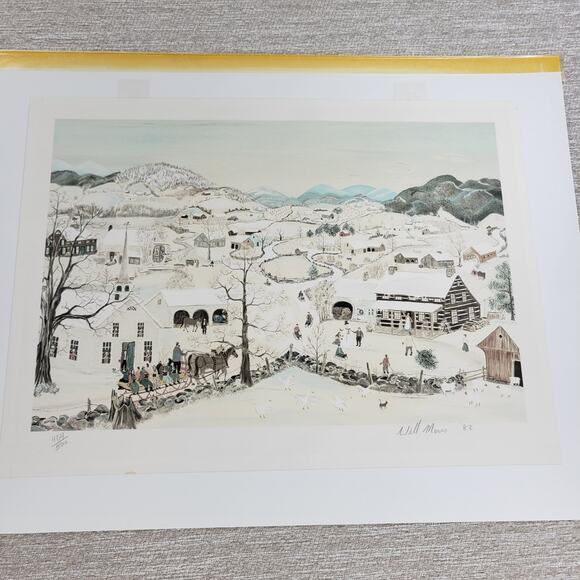 VTG Rare Will Moses Print Winter Signed Numbered 454/500 Limited Edition Art - Picture 2 of 16